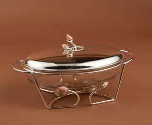 Modern Stainless Steel <b>Ceramic</b> Non-Stick Rectangle Insulated Food Warmer Minimalist Design <b>Lid</b> Hand Wash Only Gas Induction - Product Image 3