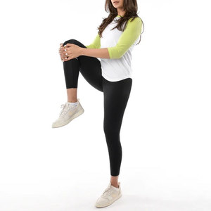 Camiseta de Manga Larga Personalizada con Mangas Raglán para Mujer, Corte Ajustado, Dobladillo Curvo, Estilo Urbano, para Gimnasio, Yoga, Ejercicio al Aire Libre, Informal - Product Image 4