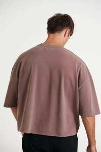 เสื้อยืดโอเวอร์ไซส์ทรงบ็อกซี่ ผ้าฝ้าย 100% ซักย้อมสีแบบแอซิดวอช หนัก 250 กรัม เสื้อยืดเปล่าสำหรับสกรีนลาย เหมาะสำหรับฤดูร้อน สำหรับผู้ชาย ขายส่ง - Product Image 4