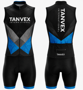 Traje de Ciclismo Ecológico TANVEX International Unisex Negro Naranja con Estampado por Sublimación Transpirable 100% Poliéster Talla Adulto - Product Image 6