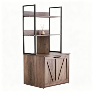 Luxury Eco-Friendly Wooden <b>Cat</b> Box Cabinet Large Capacity Rectangle <b>Cat</b> Litter <b>Boxes</b> for Living Room Easy Clean Feature PC - Product Image 3