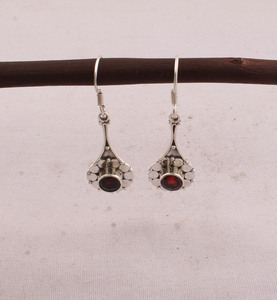 Wholesale Shree Jaipur <b>Silver</b> 925 Sterling <b>Silver</b> Lapis Lazuli Bezel Setting <b>Dangle</b> <b>Earrings</b> Vintage Handcrafted Flower Petal - Product Image 1