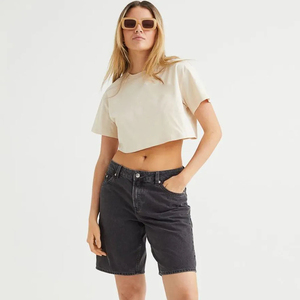 Custom Made Logo Oem Service <b>Crop</b> <b>Top</b> Casual Workout Half <b>Sleeve</b> <b>Crop</b> <b>Top</b> Activewear Slim Fit Cheap Price <b>Crop</b> <b>Top</b> - Product Image 1