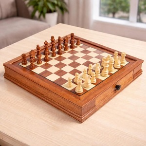 ILAHI's Eco-Friendly Rustic Polished Rectangle <b>Chess</b> <b>Board</b> Game 100% Handmade Pure Wood Animal/Love Style Customized Size <b>Chess</b> - Product Image 1