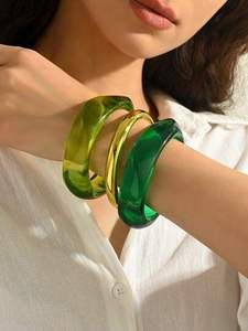 Epoxy Quality Acrylic Resin <b>Bangle</b> <b>Bracelet</b> Cuffs Unisex Vintage Nickel-Free Lead-Free Custom Colors Party Wedding Gift AZ - Product Image 4