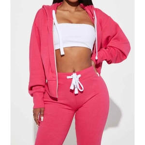 Two Piece Custom Unisex Maternity Tracksuit <b>Set</b> Zip-Up Jacket & Joggers 100% Cotton Windproof Sporty Winter Outfit Cotton - Product Image 3
