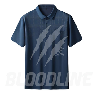 Camiseta de Manga Corta para Hombre Bloodline, Negra, con Logotipo Frontal, Corte Regular Formal, Tejido de Algodón Transpirable de 220g - Product Image 5