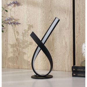 Lampada da Tavolo in Metallo Nero da 17 Pollici con Fiocco Astratto a Nastro LED, Illuminazione Moderna per Arredamento Casa - Product Image 2