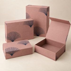 Caja Magnética Personalizada Estilo Libro con Diseño de Rosas Azul Marino para Kit de Lanzamiento de Cosméticos - Product Image 6