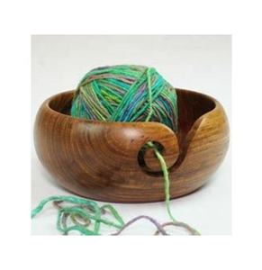 Bol de fil en bois fabriqué à la main Anti-enchevêtrement trous support d'écheveau fait à la main Durable et élégant bricolage tricot et crochet accessoire - Product Image 3