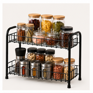 Premium Quality Multi Tier Countertop Organizer Rust Resistant Metal Storage <b>Shelf</b> for Kitchen Metal Storage <b>Rack</b> for Kitchen - Product Image 5