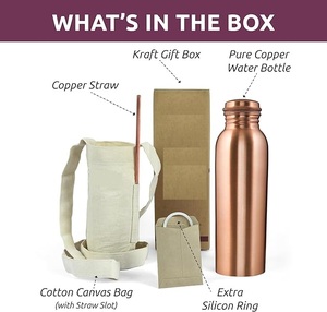Artisan 100% <b>Copper</b> <b>Drinking</b> <b>Bottle</b> Leak-Proof Design Durable & Stylish Hand-Hammered Pure <b>Copper</b> Water <b>Bottle</b> - Product Image 3