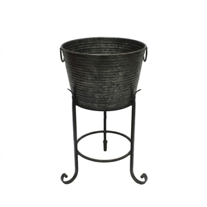 Wholesale Galvanized Beverage Tub with Iron Stand Outdoor Party Wine Ice Bucket Metal <b>Drink</b> <b>Cooler</b> for BBQ Events Catering - Product Image 4