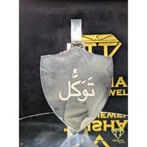 Colgante de Escudo con Iniciales Personalizadas, Diamantes Cultivados en Laboratorio Azules y Blancos VVS, Plata de Ley 925, Joyería Hip Hop - Product Image 6