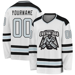 Maillot de hockey personnalisé OMMIZ INDUSTRY blanc, bordeaux et or, le plus vendu en gros - Product Image 2