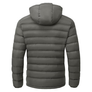 OEM Mens Water Resistant Hooded Puffer Jacket 100% Nylon Waterproof Front Warm Lightweight Quilted Winter <b>Coat</b> Pocket Design - Product Image 2