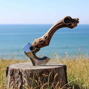 Hache tactique viking artisanale en acier à haute teneur en carbone à prix de gros, manche en bois, hache de camping en acier au carbone - Product Image 2