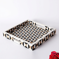 Plateaux de service faits à la main en résine avec incrustations d'os et de nacre |   Décoration d'intérieur personnalisée en gros |   Fabricant OEM ODM