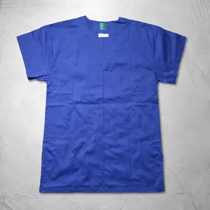 Haut de blouse médicale bleu unisexe à col en V pour infirmières, tailles M-XXL - Product Image 2