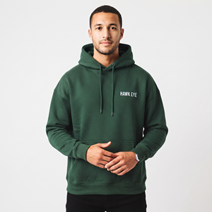 Sweat-shirts à capuche surdimensionnés personnalisés à épaules tombantes en gros pour hommes – Pulls en molleton épais de couleur unie pour hommes - Product Image 2