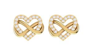 Románticos Pendientes de Corazón de Oro Sólido de 14K y 18K con Diamantes Redondos Naturales, Joyería Fina Premium para Mujer, Colección al por Mayor - Product Image 6