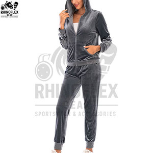 Women's Tracksuit Sweatsuit Girls 100% Cotton Velour <b>Velvet</b> Nylon Custom Windbreaker Tracksuit Sets Tracksuits Set For Women - Product Image 2