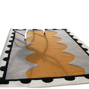 Alfombra de lana con diseño moderno y personalizado, diseño geométrico, respaldo de látex, textiles indios H/L, venta al por mayor para sala de estar - Product Image 1