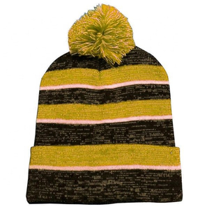 Thick Cable Pattern Bobble Pom Pom Beanie Soft Cuff <b>Winter</b> <b>Cap</b> Eco-Friendly Recycled Yarn Bobble Pom Pom Beanie Sustainable Hat - Product Image 3