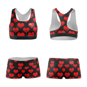 Ensemble de yoga personnalisé pour femme : débardeur à col rond et short respirant en Spandex/Nylon, taille haute élastique, motif uni ou imprimé - Product Image 3