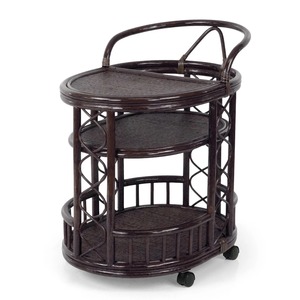 Rattan drink trolleys mobile kitchen cart with wheels room storage & decor cheap price rolling carts - Product Image 2