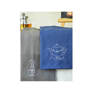 Arbres floraux tissés gaufrés GOTS certifiés doux 100% coton brodé 18x28 pouces 200 GSM élégant nouvelles serviettes de cuisine durables - Product Image 4