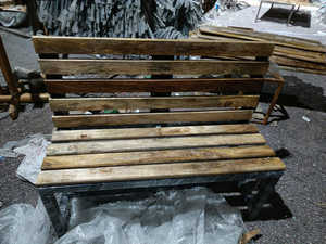 ม้านั่งในสวนแบบพับได้กลางแจ้งม้านั่ง2-Seater ระเบียงเก้าอี้ไม้น่ารักมีพนักพิงและที่เท้าแขนสำหรับลานบ้าน - Product Image 4