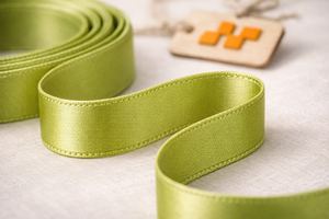 Cinta de Satén Tejida de Primera Calidad, Resistente a la Contracción, de 12 mm, Color Verde Menta, de una Sola Cara, 100% Poliéster, para Manualidades y Regalos - Product Image 6