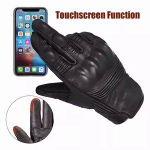 <b>Full</b> Finger Leather Racing Gloves Non <b>Slip</b> For Riding Outdoor Activities Male Universal Size Breathable Protective Gear Gloves - Product Image 4