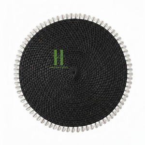 Assiettes de présentation en rotin naturel de qualité supérieure, tressées à la main, pour décoration de table de mariage, sets de table festonnés en osier, OEM Rotin 2026 - Product Image 2