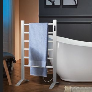 Scaldasalviette Elettrico Spazzolato, da Terra o a Parete, 6 Barre con Timer e Display LED - Product Image 1