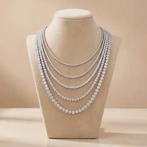 Chaîne tennis en or premium avec diamants de laboratoire, clarté VVS, pour mariée, fabrication de joaillerie fine, haute joaillerie, diamants de laboratoire cultivés en or - Product Image 3