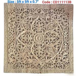 Paneles Decorativos de Madera de Teca Grabados, Cuadrados, de 1.5 m, para Colgar en la Pared, 100% Hechos a Mano, de Alta Resistencia, Ecológicos, Decoración Clásica para el Hogar TH - Product Image 4