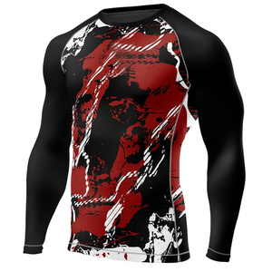 Camiseta Deportiva de Compresión para Hombre, Diseño Gráfico, 100% Poliéster, Ajustada, para Natación - Product Image 1