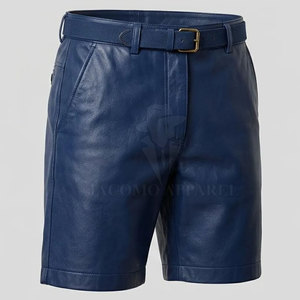 Pantalones Cortos de Cuero Sintético de Primera Calidad para Hombre, Corte Holgado, Largo hasta la Rodilla, con Diseño de Cintura Ajustable - Product Image 2