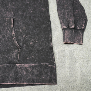 Sudadera con capucha de algodón y forro polar para mujer, diseño moderno, lavado ácido, con estampado personalizado, de alta calidad y transpirable. - Product Image 4