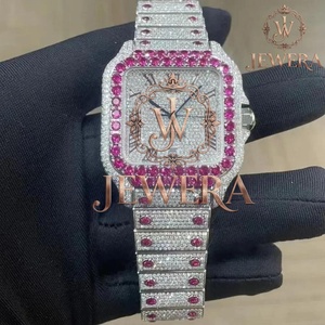 Reloj Mossinate de Acero Inoxidable con Diamantes Dorados y Plateados, Moderno y Duradero, con Diamantes Brillantes para Hombre y Mujer - Product Image 1
