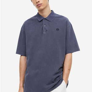 Polo brodé personnalisé OEM en gros, grande taille, contrastant, en coton, à manches courtes, pour hommes, pour le golf - Product Image 1