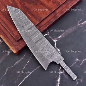 Cuchillo de chef hecho a mano de acero de Damasco con hoja en bruto tipo Drop Point, filo afilado OEM, mango personalizado, 10 pulgadas de longitud total, para cocina DIY - Product Image 3