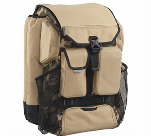 Mochila deportiva de nylon negro de 30-40L con bolsillos laterales y compartimento frontal - Product Image 2
