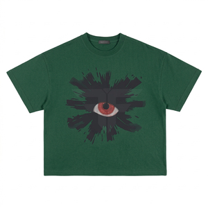 Camiseta de Algodón Grueso de Punto Oversize para Hombre, Marca Personalizada, 240 Gramos, Diseño Geométrico de Verano - Product Image 1