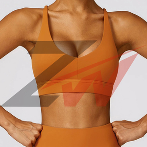 Haut de sport respirant et coloré pour femme, soutien-gorge de sport à col rond et bretelles, sans coutures, pour le fitness et le yoga - Product Image 4