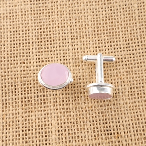 Nouvelle Arrivée 2026 – Ensemble de Boutons de Manchette Designer Faits Main en Chalcédoine Rose, Sertis en Argent Sterling 925 Plaqué, Unisexe - Product Image 2