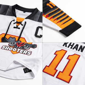 Jersey de Hockey sobre Hielo Sublimado Personalizado al por Mayor, 100% Poliéster, Cuello en V, Manga Larga, Uniforme Deportivo para Hombre - Product Image 4
