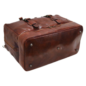 Customized Style Sport-Style Genuine Cowhide Leather Duffel Bag Waterproof 20-36L Capacity Adjustable Straps Zipper Closure - Product Image 2